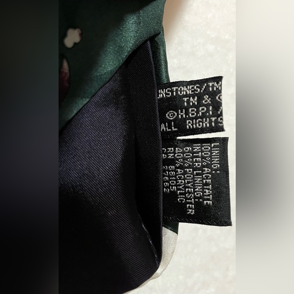 Vintage 1994 Cartoon Network Silk Necktie Baseball Fred Flintstone Yogi Bear - Picture 7 of 11